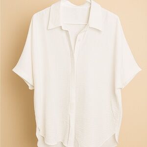 Women's White Short Sleeve Blouse Dokotoo
